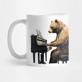 Grizzly Bear playing piano Mug